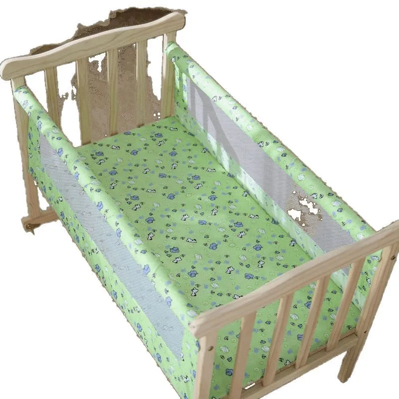 2026 hot sell Baby solid wood paint-free environmentally friendly cradle bed, movable baby cradle