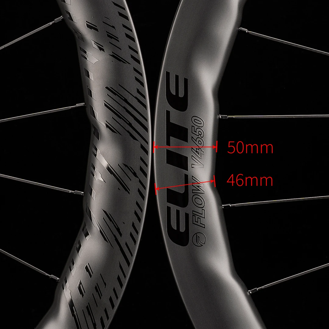 ELITEWHEELS AERO Road Disc Carbon Wheelset 28mm Width 50mm Depth Rims RFC TRN Center Lock Or 6 Bolt Lock Hub Cyclocross Cycling