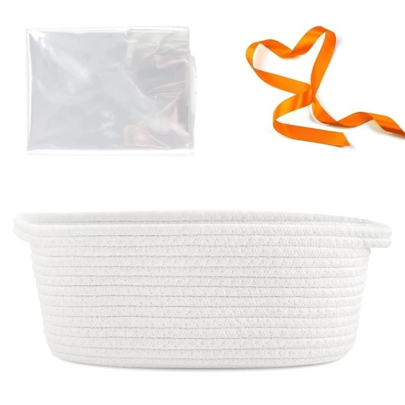 Portable Handcrafted Storage Bin Multipurpose Woven Organizers Sturdy Storage Bag For Household And Office Needs D2RD