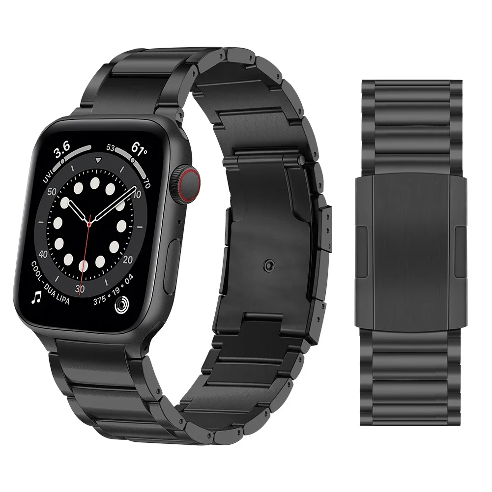 Correa de Metal de aleación de titanio para Apple Watch, pulsera de acero inoxidable para iWatch 6, 5, 4, SE, Ultra 10, 9, 8, 7, 45mm, 41mm, 42mm, 46mm