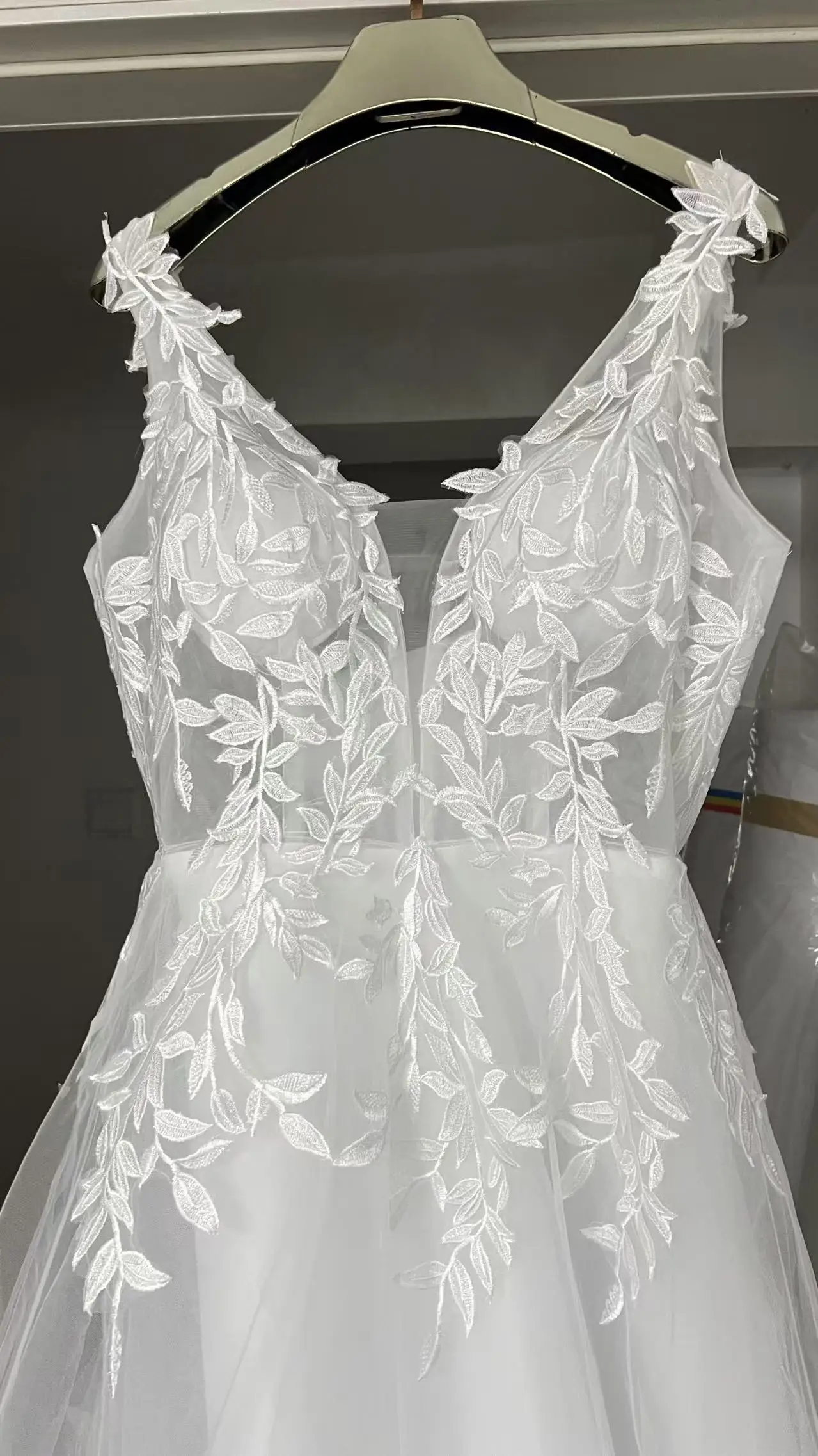 Myyble personalizado vestidos de casamento bohemia com decote em v praia vestido de noiva vintage a linha apliques vestido de novia para mulher