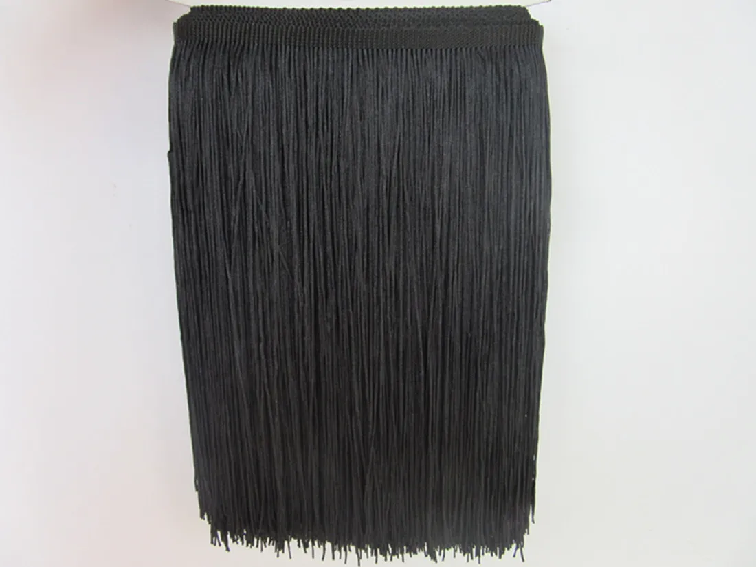 

10 Yards 30CM Lace Fringe black Trim Polyester Tassel Fringe Trimming For Diy Latin Dress Stage Clothes Accessories Lace Ribbon