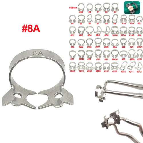 Imagen 1 del producto Abrazaderas de goma Dental, Clips de barrera restauradores endodónticos, soporte de marco de acero inoxidable, materiales de odontología para dientes molares, 1 Uds.
