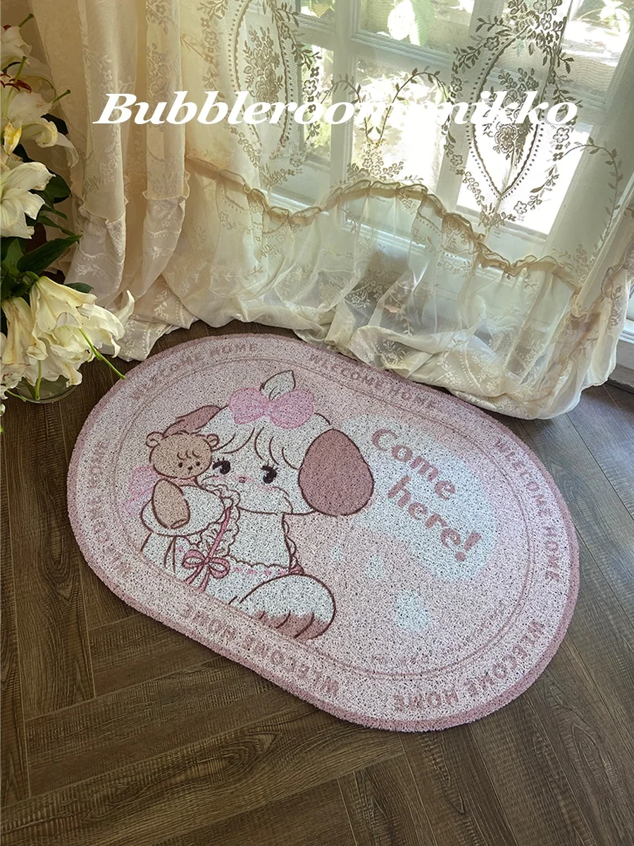 

Mikko Collaborative Entrance Door Mat Anti-Slip Silk Circle Home Use Mud Removal Foot Pad Living Room PVC Material Carpet