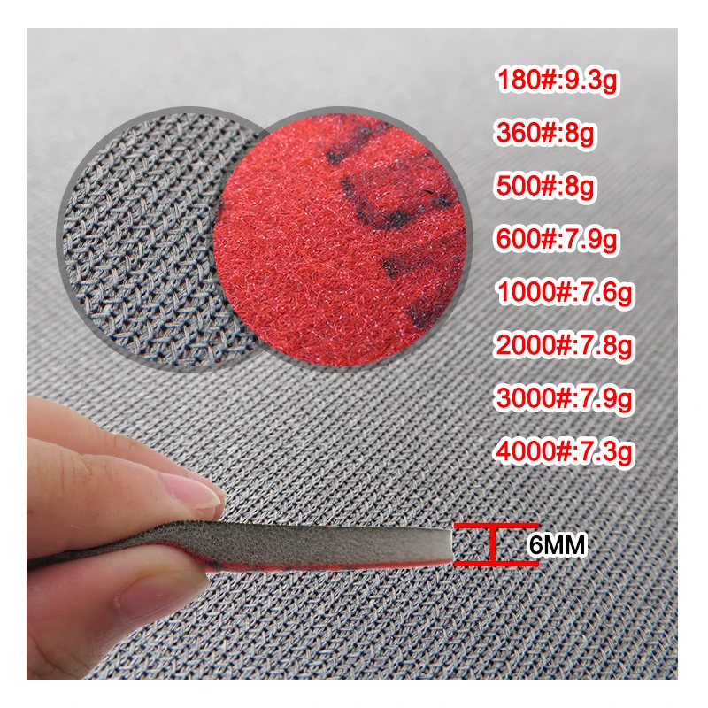 Mirka Sponge Sanding Disc 5/6 Inch 10/20 Pcs Assorted 180-4000 Grits Hook and Loop Wet and Dry for Polishing and Sanding Car