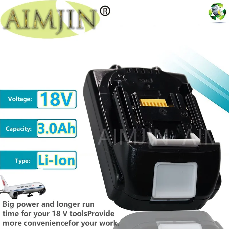 

Сменный аккумулятор AIMJIN для электроинструментов Makita BL1830 18 в 3000 мАч BL1815 BL1840 LXT400 194204-5 194205-3 194309-1