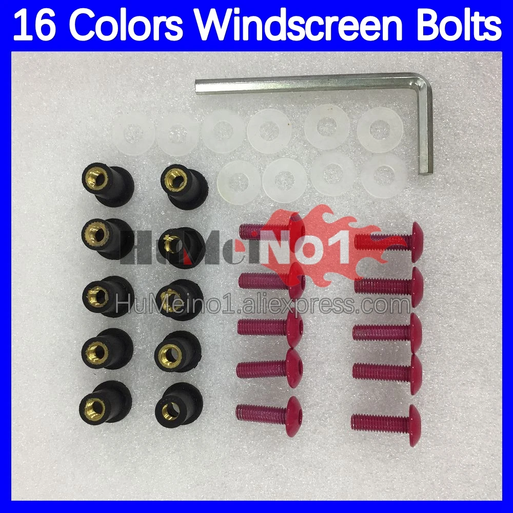 31pcs Motorcycle Windscreen Bolts For KAWASAKI NINJA ZX10R ZX 10R 10 R 1000 CC ZX10 ZX-10R 16 17 18 19 20 Windshield Screws Nuts