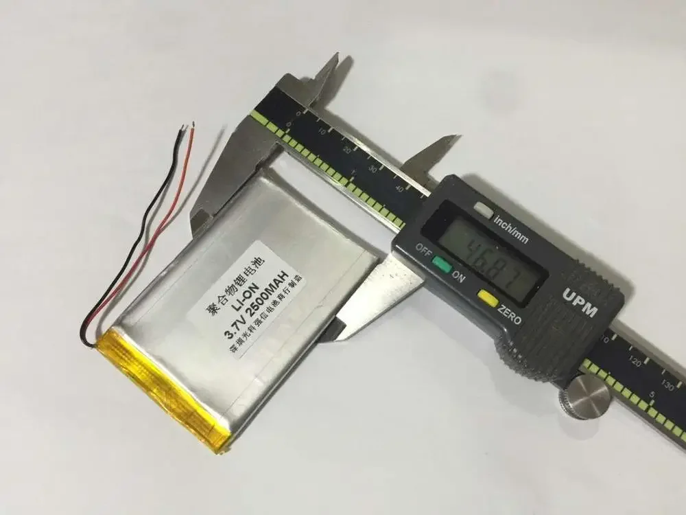 Baru sepenuhnya kapasitif 3.7V polimer lithium power 404769 2500MAH tablet power line