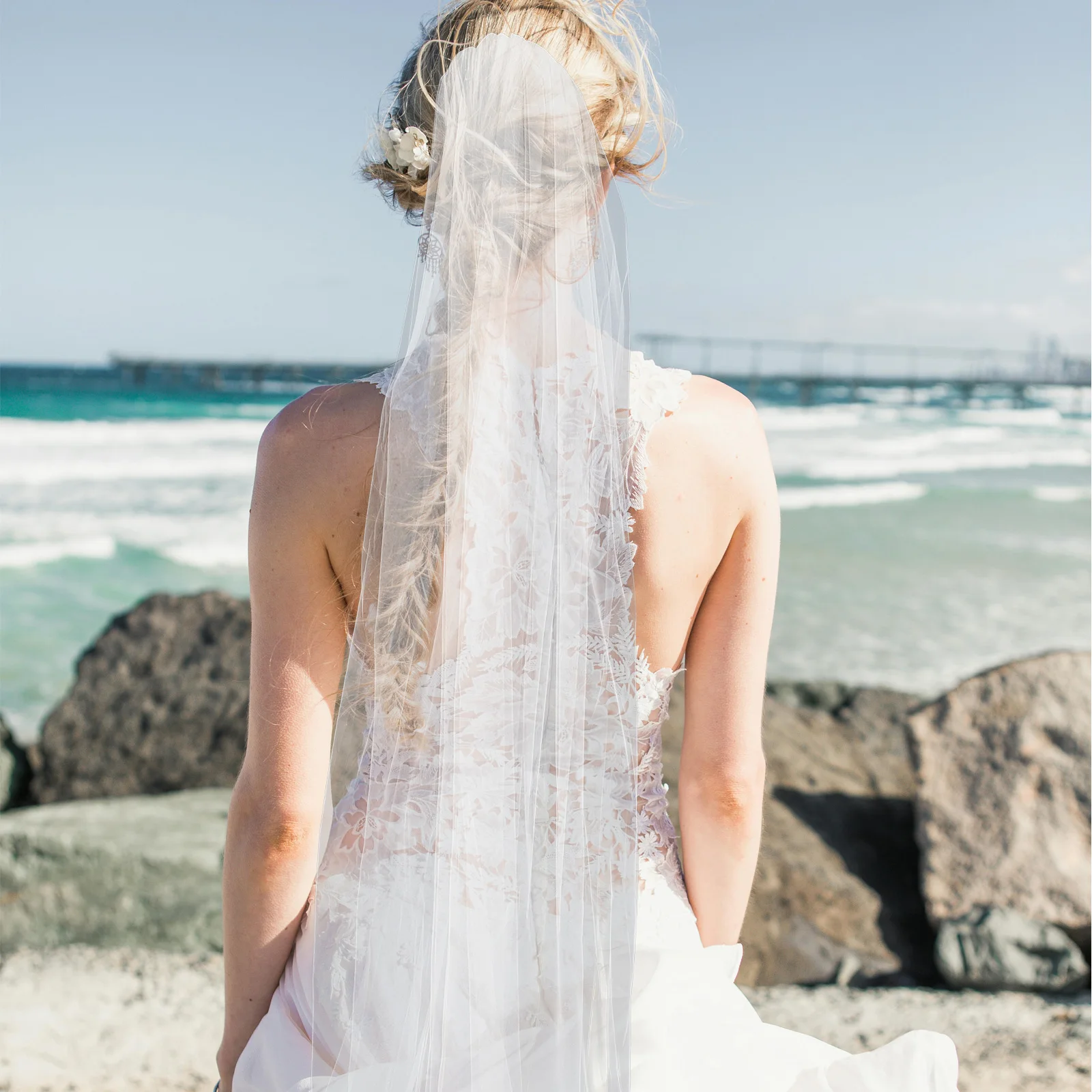 

3M Double Bridal Long Bridal Veil Veil Floor Length Ivory Cathedral Comb Accessories Wedding Long Veils