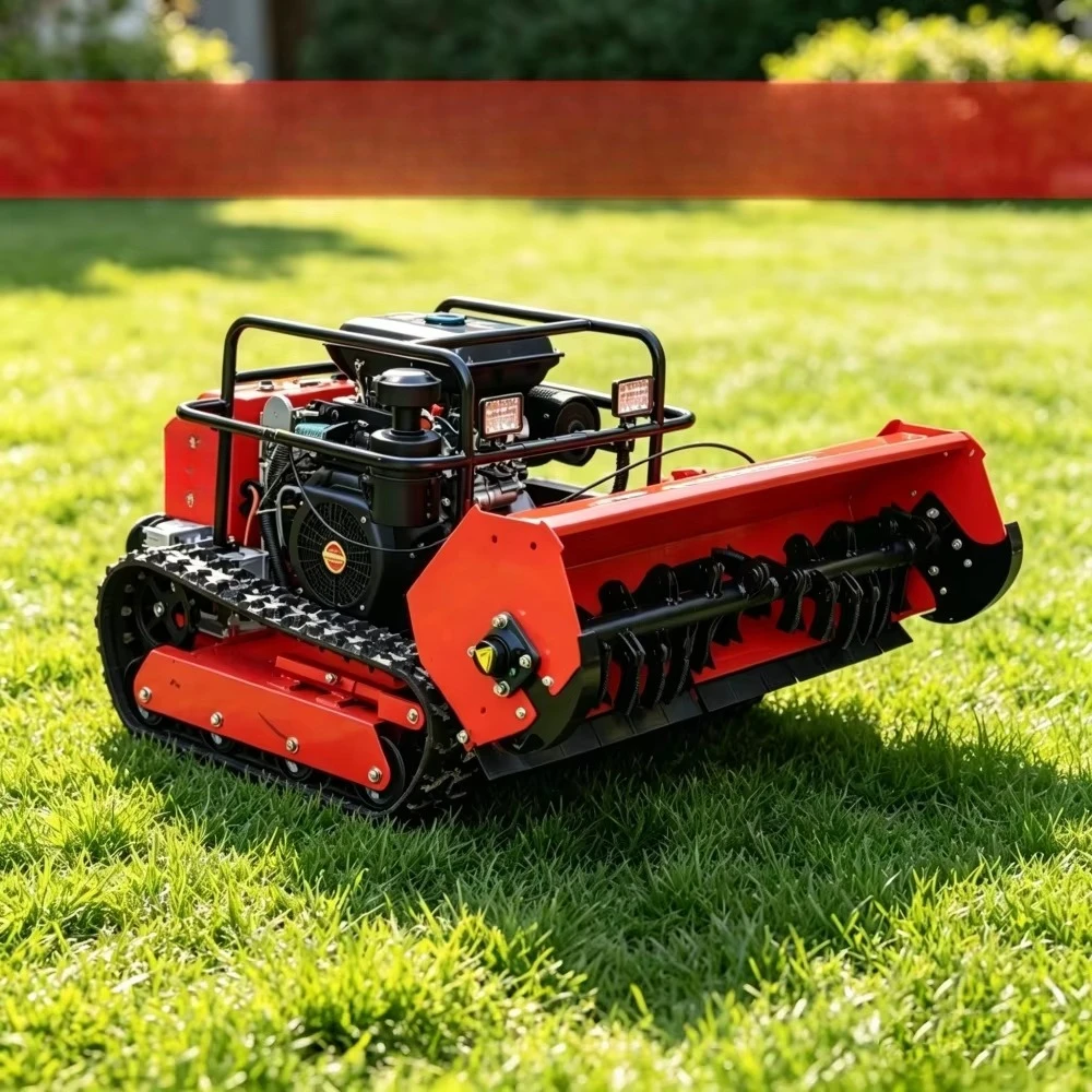 Wireless Remote Control Industrial-grade Lawn Mower with 23HP 997CC Engine, Tracked Type Lawn Mower Suitable for Steep Slopes.