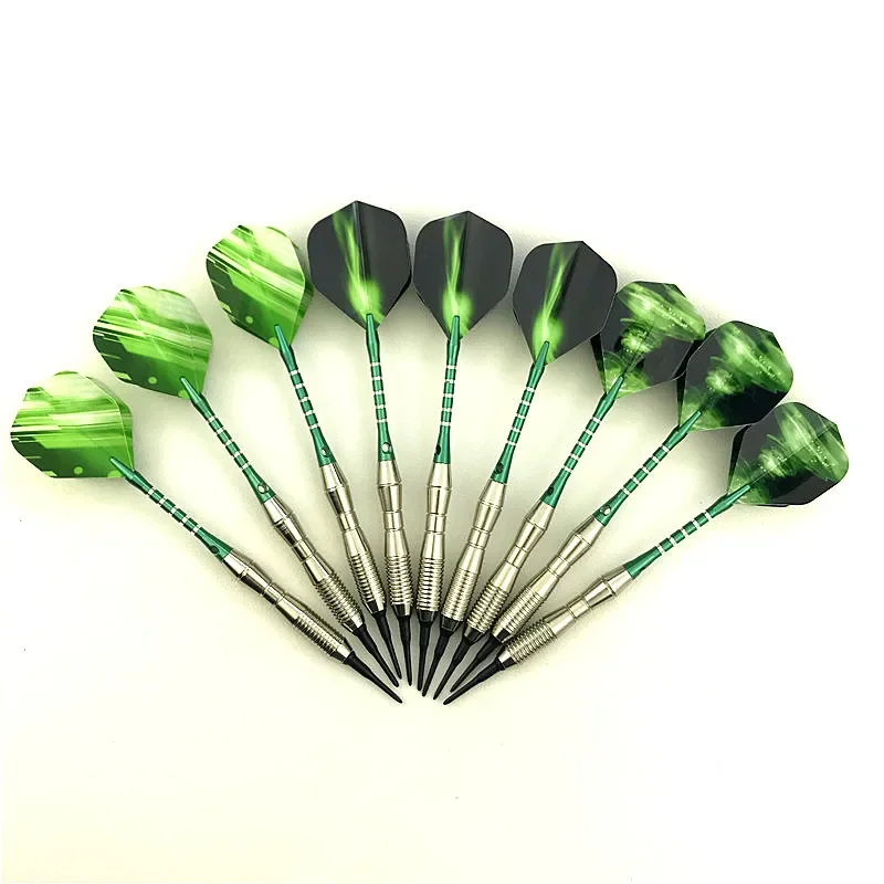 18g Green Soft Tip Darts Set - Aluminum Alloy Game Kit (3 Pieces)