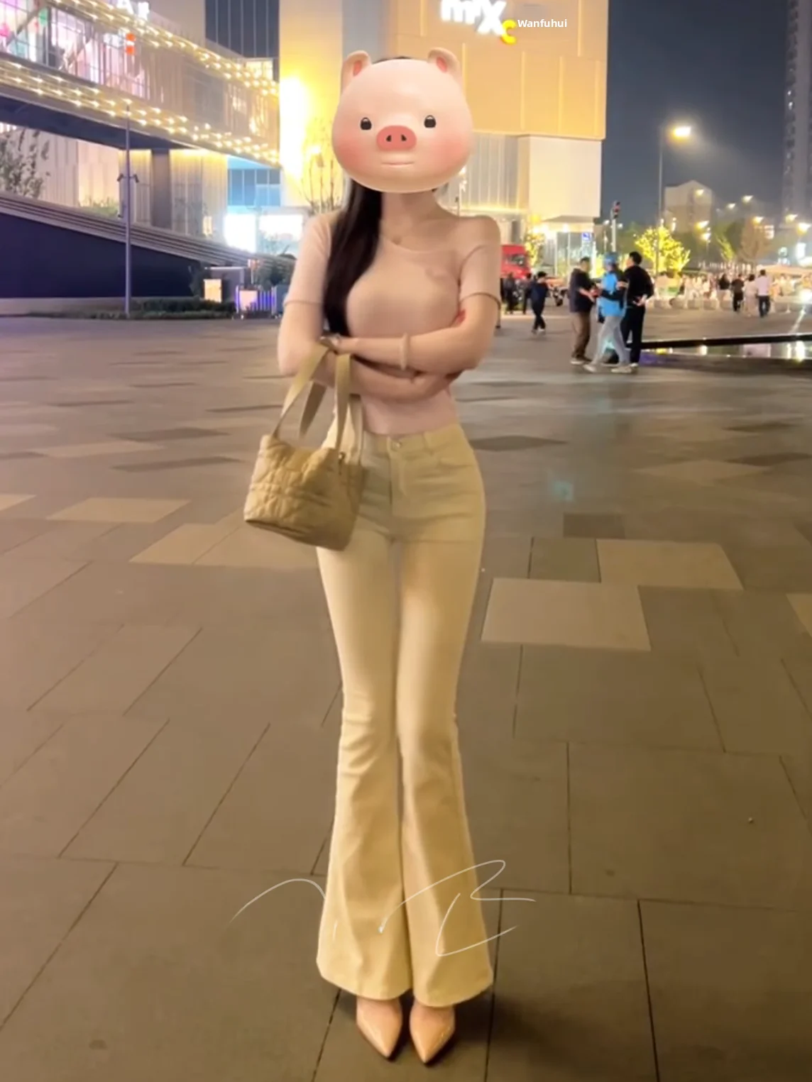 

Женские джинсы с высокой талией, расклешенные, утягивающие, длинные брюки цвета хаки, двойной синий ретро-дизайн, повседневные, с широкими штанинами