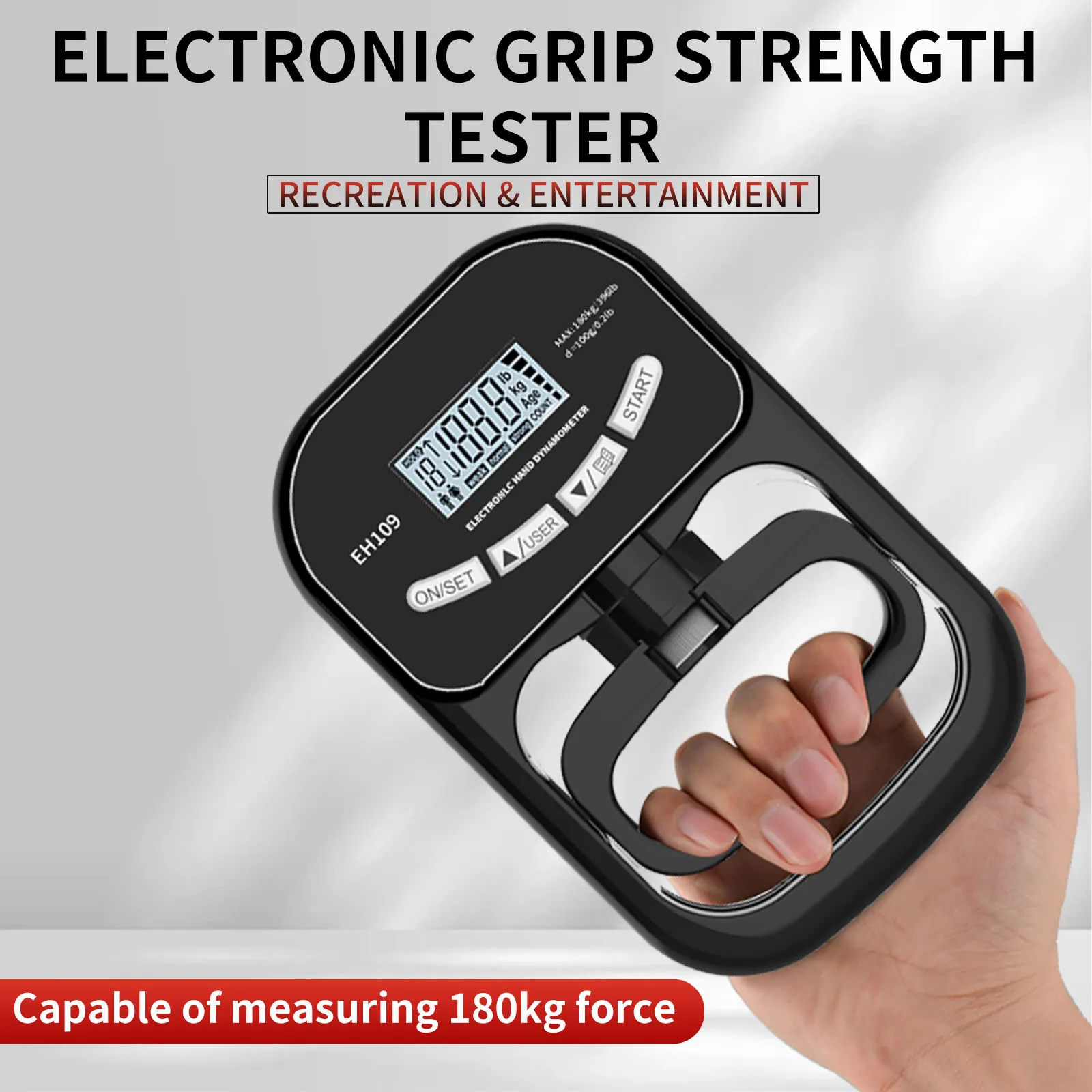 

Электронный ручной динамометр, тестер прочности захвата - цифровой измеритель захвата для физиотерапии, фитнеса, домашнего спортзала и клинического использования