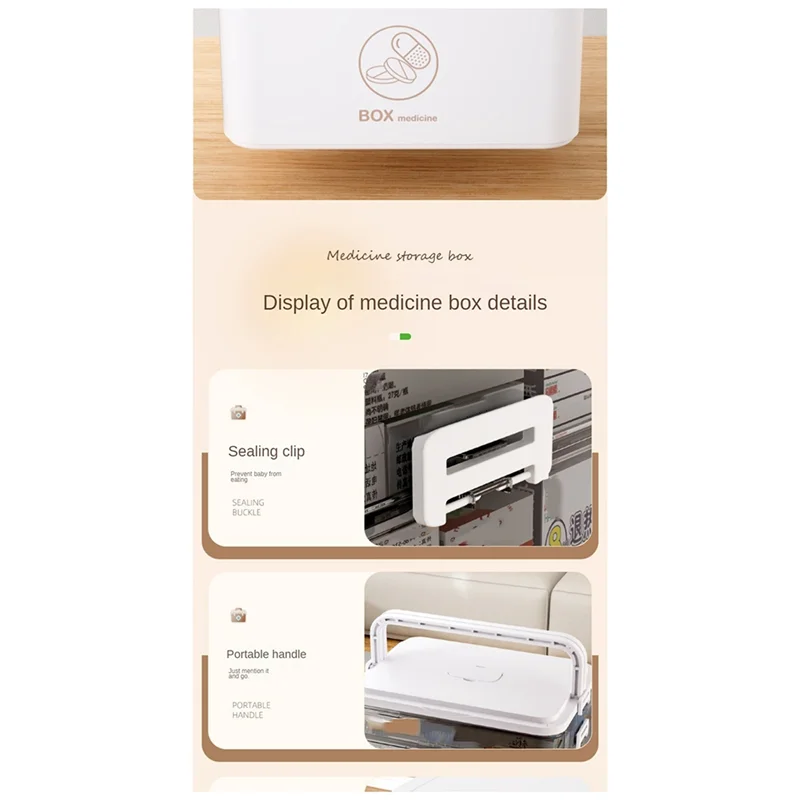 

B08B-Home Medicine Box Multi-Layer Compartments Medicine Storage Box Portable Multi-Function Home Emergency Medicine Box