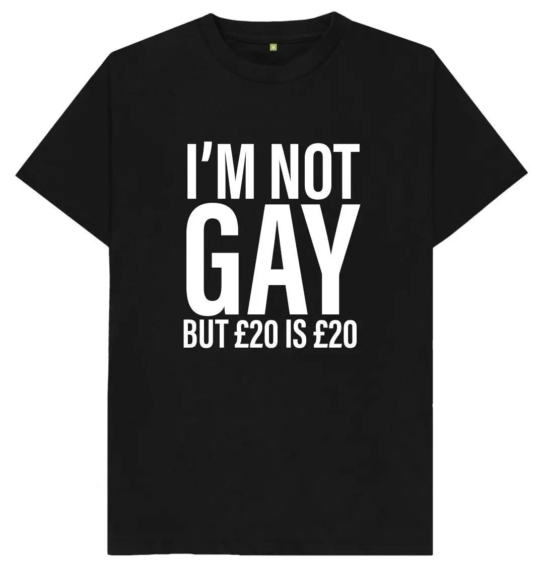 I'm Not Gay But 20 Is Funny Joke Spoof Humor Adults T Shirt