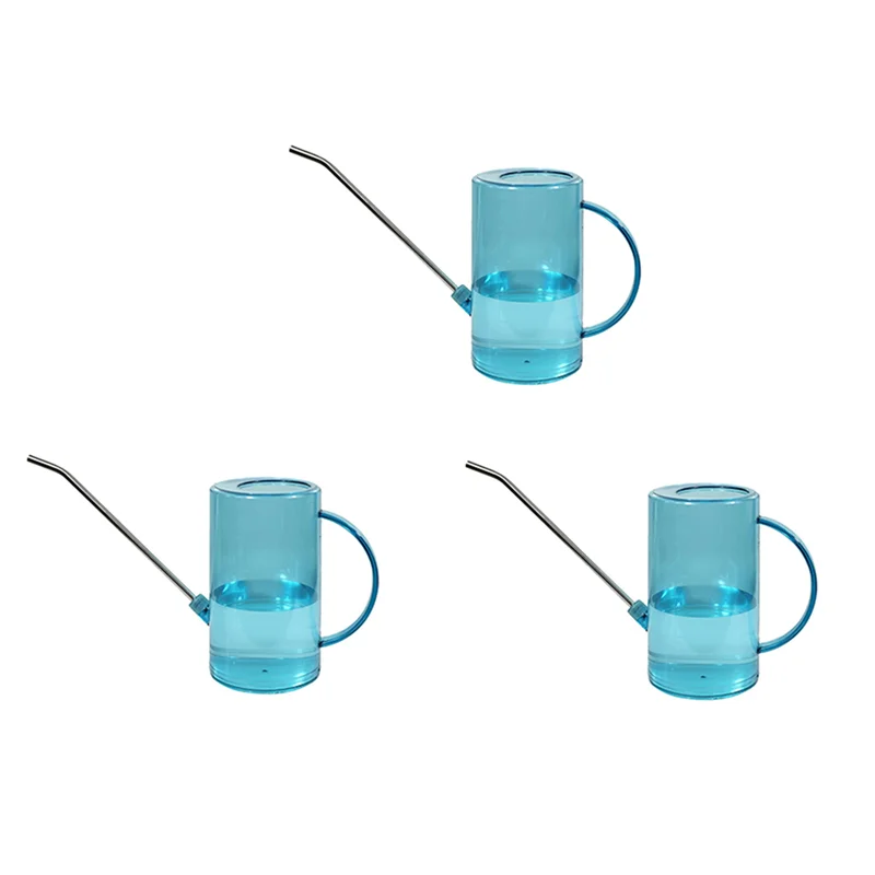 AWAH 3X Blue Watering Can, 1.5 L Of Large-Capacity Watering Cans, Long Spout Watering Can With Leak-Proof Gasket