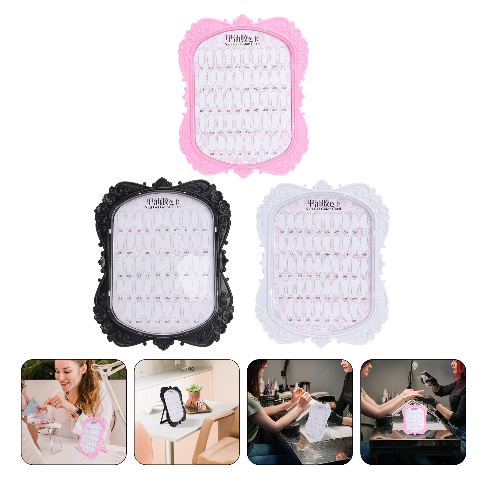 3pcs Gel Cards Nail Board Lightweight European Manicure Display Board Fake Case Manicure Display Book Nail Art Tool