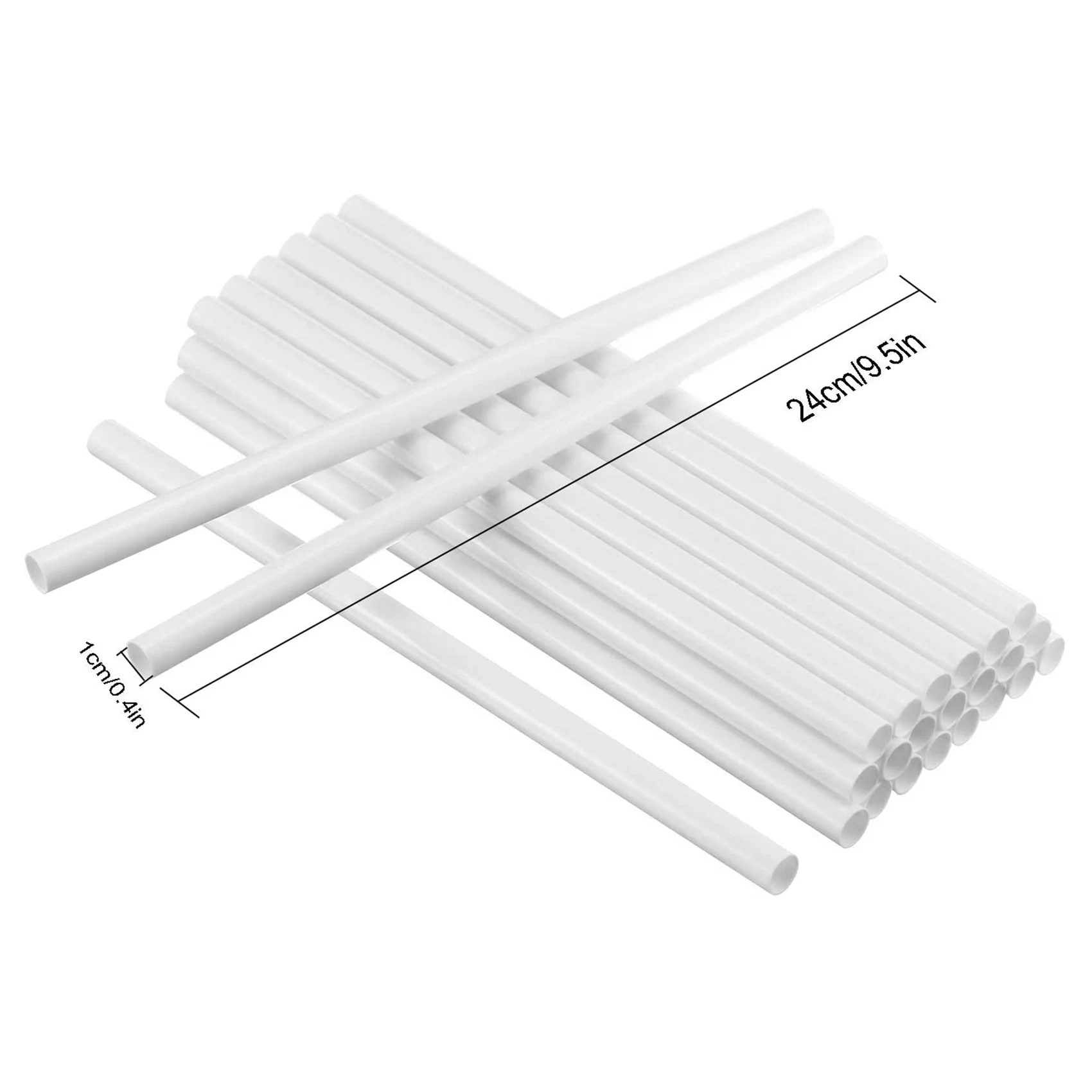 AT05-200 Pieces Plastic White Cake Dowel Rods For Tiered Cake Construction And Stacking (0.4 Inch Diameter 9.5 Inch Length)
