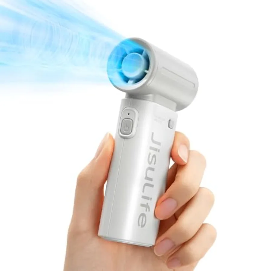 

Portable Handheld Fan Life9, Turbo Power High Speed Air [18H Max Cooling Time], 5 Gear Wind, Rechargeable, Mini Pocket Design,