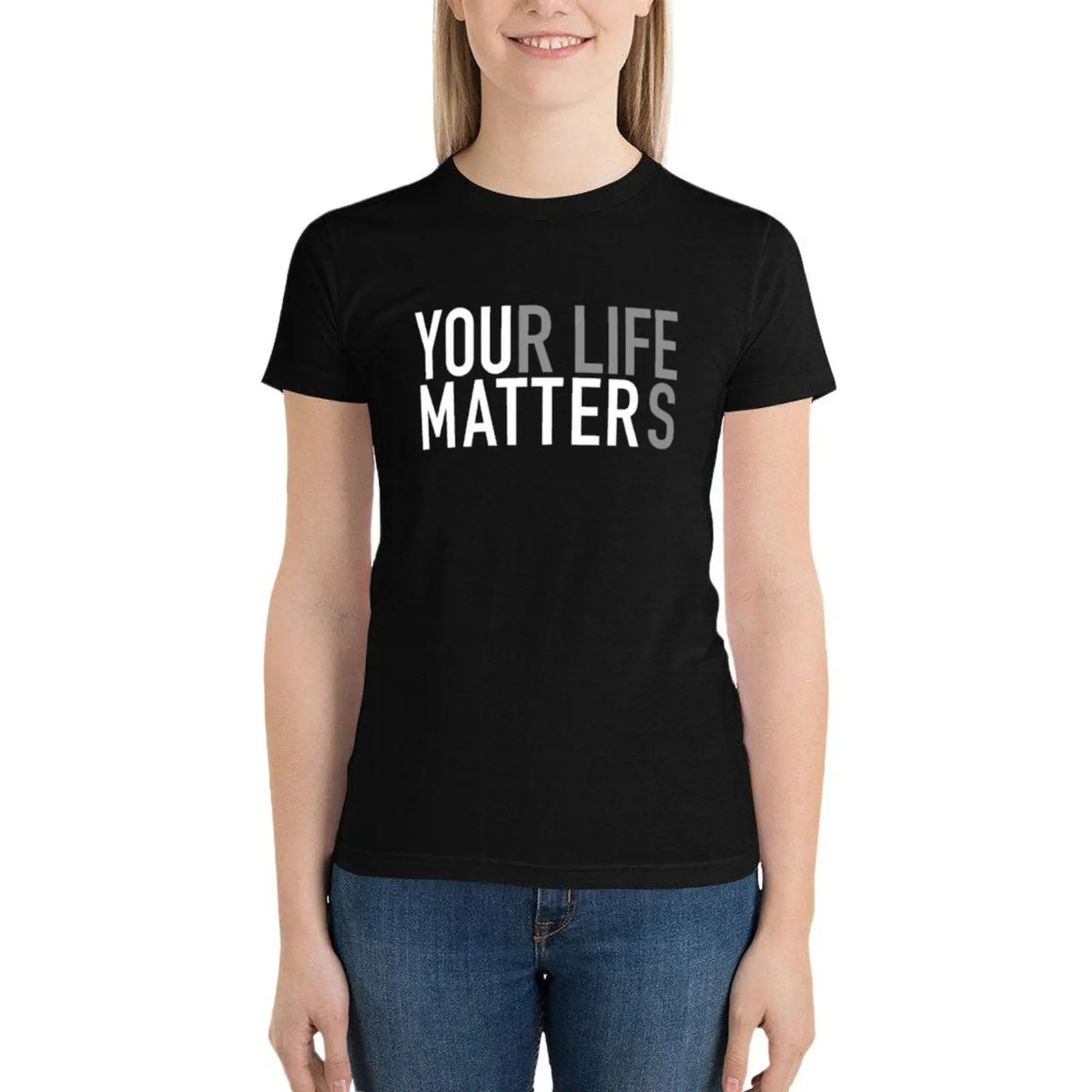 You Matter-Camiseta con estampado de gato para mujer, ropa vintage, Camisetas estampadas