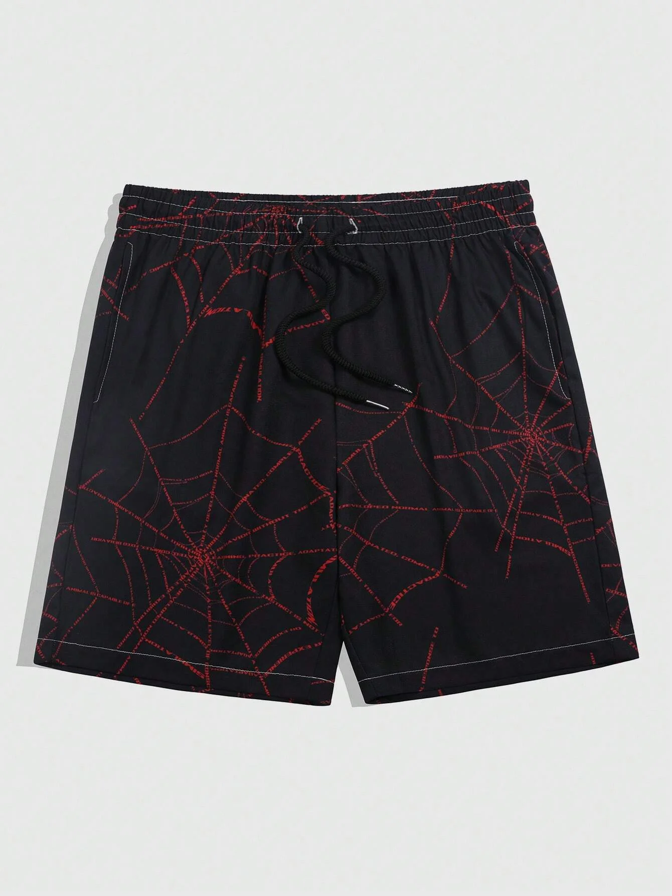 Goth Men Simple Spider Web Print Shorts Men\'s swim Trunks Elastic Waist 3D Print Gradient Breathable Short Streetwear Polyster