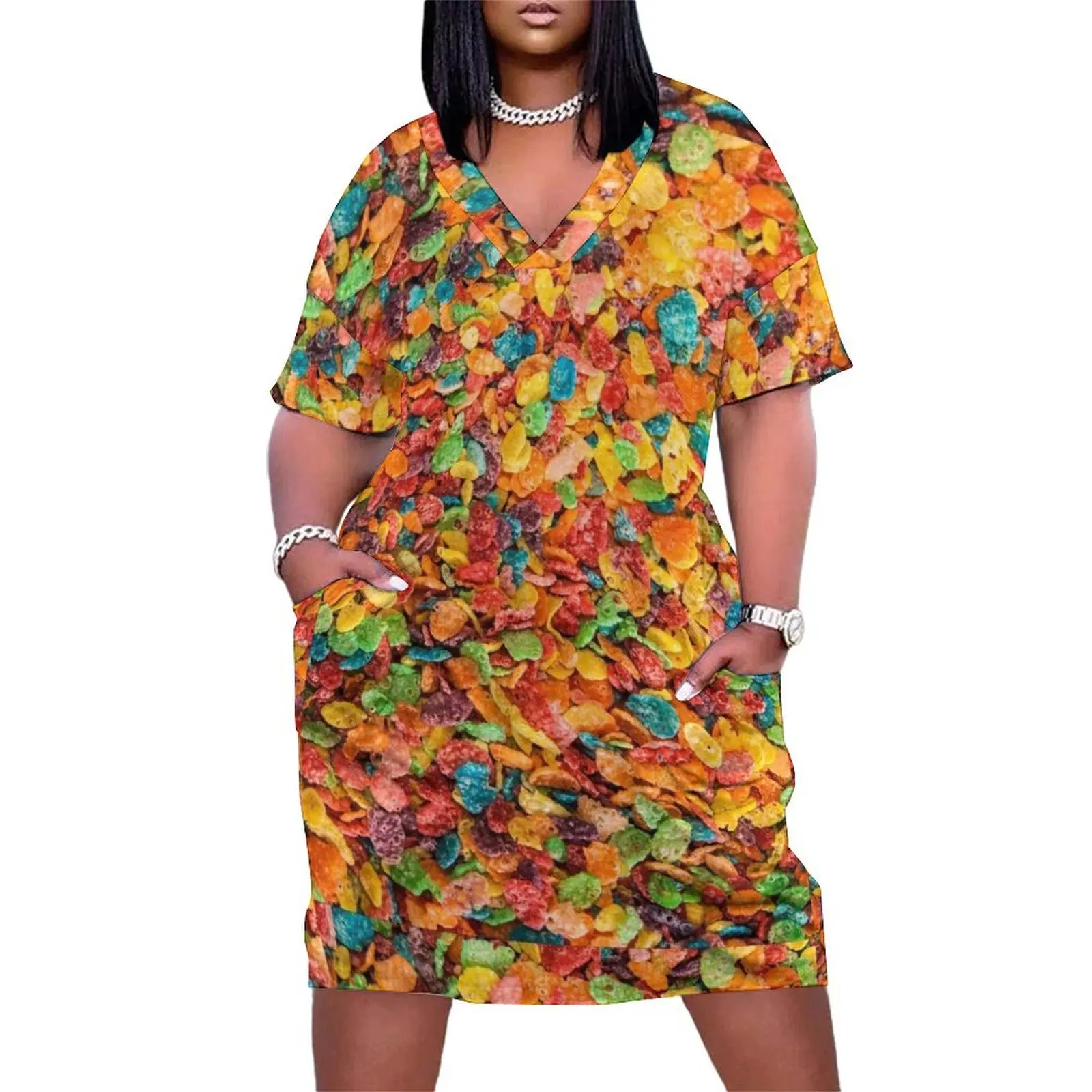 Fruity Pebbles is I vestido suelto con bolsillo, vestido de verano para mujer, vestido de fiesta de lujo para mujer 2025