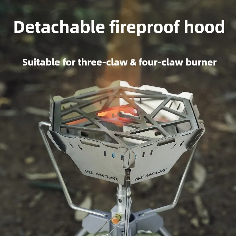 Stainless Steel Camping Stove Windshield, Removable Outdoor Card Wind Shield, Energy-Saving Fire Guard for Camping Hiking New
