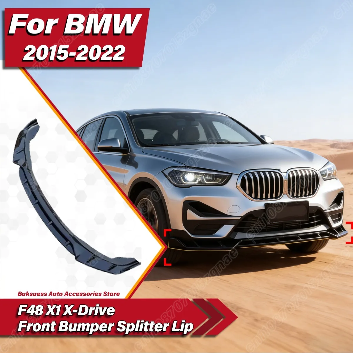 

Для BMW F48 X1 X-Drive 2015-2022: Комплект для модификации кузова — спортивный сплиттер-спойлер на передний бампер