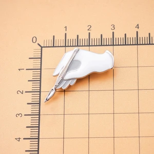 Hanreshe ve bıçaklı beyaz eldivenler de cerrahi iğneler, mineli yaka rozeti takıları, tıbbi cerrah, doktor, hemşire 8 en çok satılan eldivenler (cerrahi) - no. 2