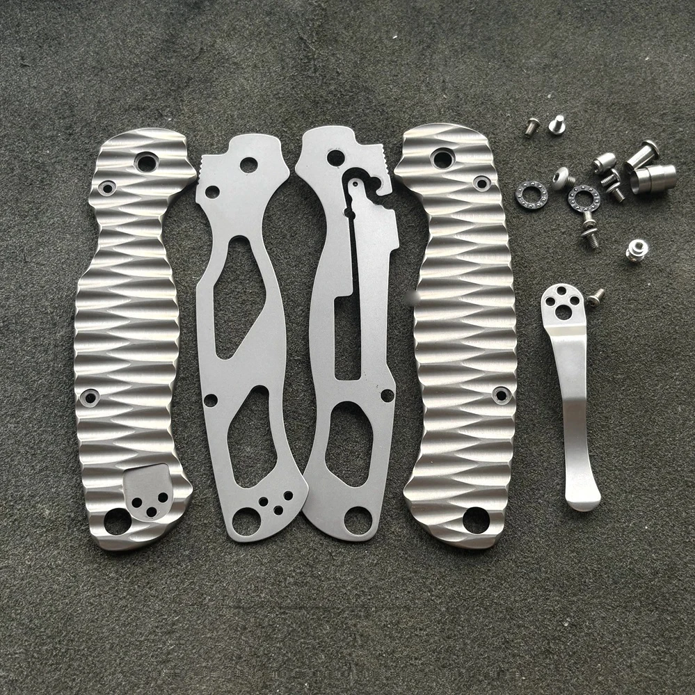 1 Pair Titanium Alloy Scales with Install HardWare Kit Accessories for SPYDERCO C81 Modify(Blade Not Included)