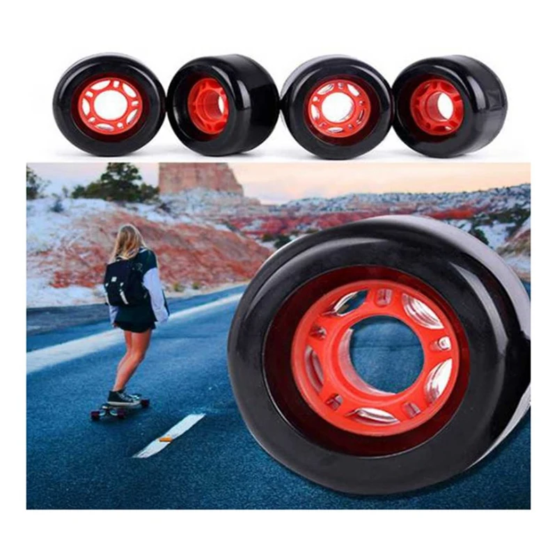 Roda de skate super elástica, resistente ao desgaste, estável, Longboard Wheel, novo, 4 peças, 70x42mm