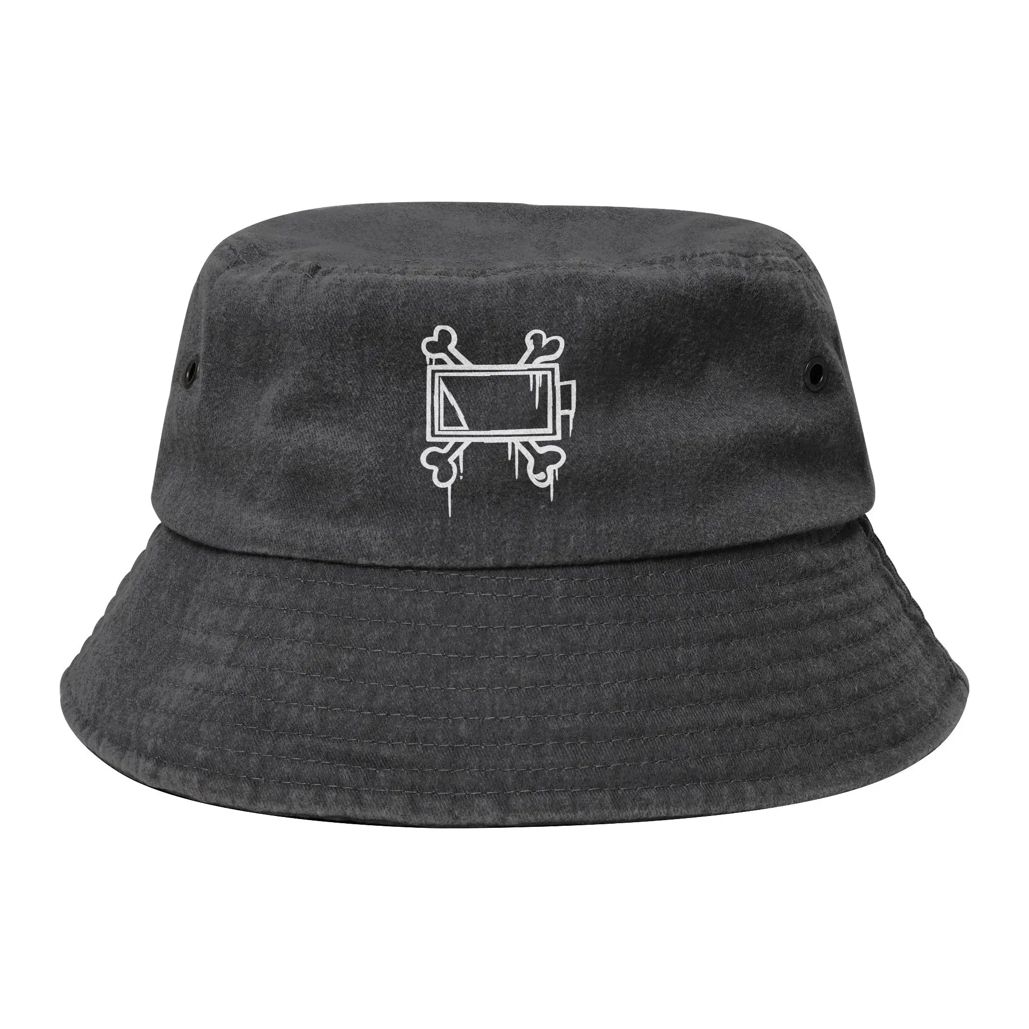 Sombrero de pescador plegable Harajuku Uzi Doorman Bone Battery Murder Drones para mujer, gorra de senderismo y pesca, accesorio de primavera