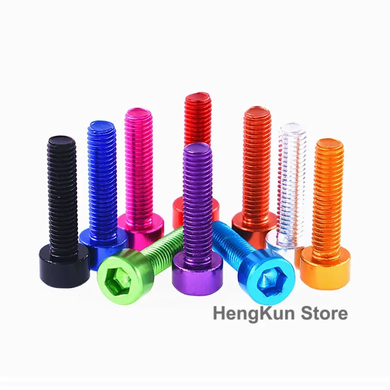 M3 M4 M5 M6 Purple Anodized Aluminum Alloy Hex Socket Head Cap Screw Allen Bolts Machine Screws DIN 912