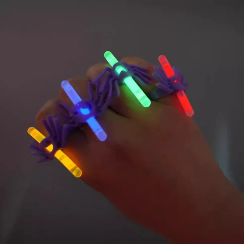 Europe and America Resin Glowing Light Stick , Spider, Skull Ring UNISEX Fun Halloween Joyful Night Eye Catching Jewelry Ring
