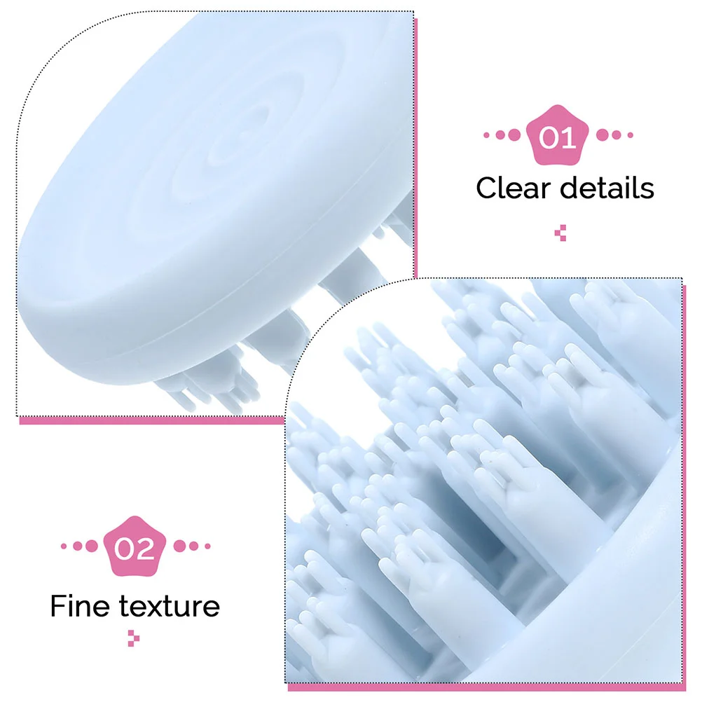 2 Pcs Shampoo Brush Scalp Scrubber Massage Dandruff Wave Massager Hair Head Silica Gel