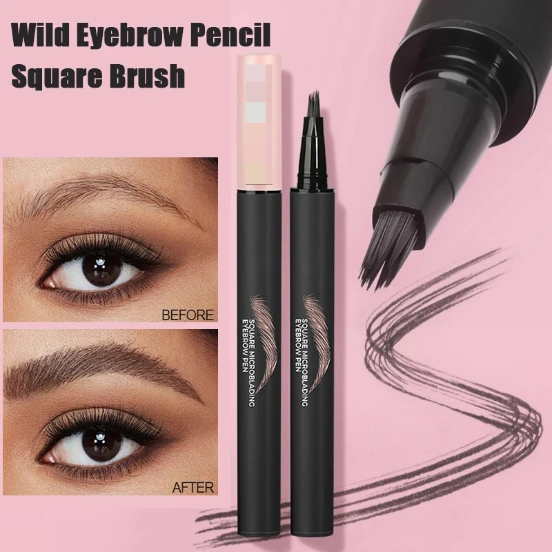 المخملية البرية قلم الحواجب مربع بزاوية فرشاة متعددة الوظائف ثلاثية الأبعاد الحاجب صبغ كريم شعري مكافحة لطخة مقاوم للماء الحاجب تينت القلم