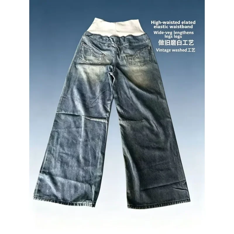 Washed old blue jeans American retro street men and women straight and loose trend new style hot selling casual jeans