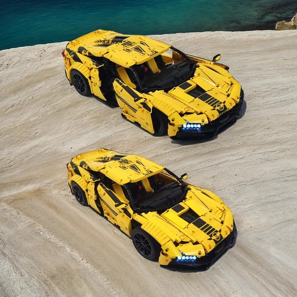 

2683 Pcs Rezvanies Beast Alpha Sports Car with Blade Doors Custom MOC diy Education Model Building Blocks Birthday Toys Gift