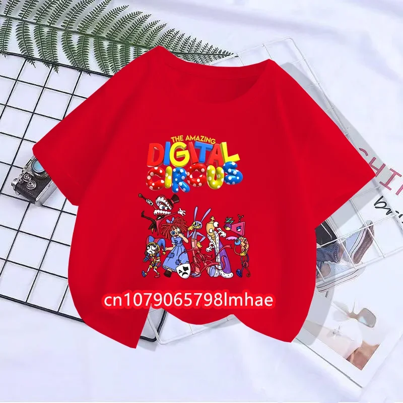 T-shirt LYus Pomni pour enfants, streetwear, à la mode, pour garçons et filles, vêtements d'été, 2024