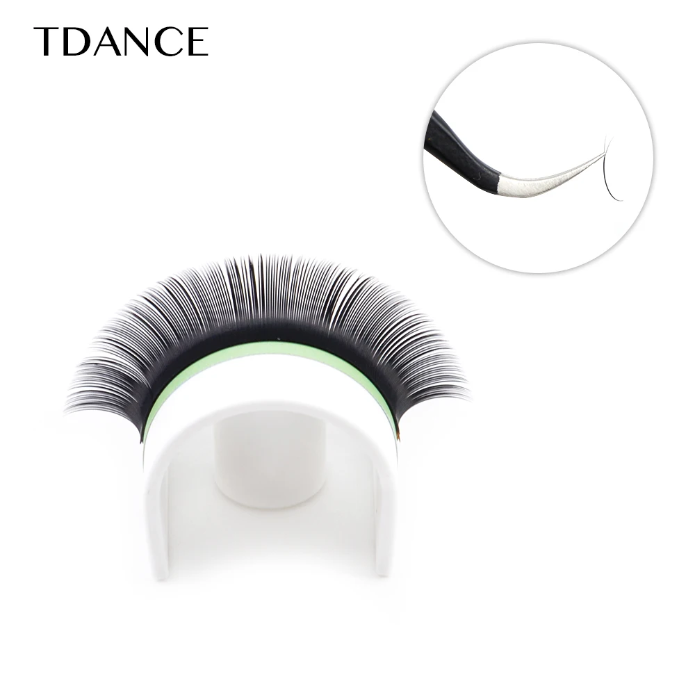 TDANCE Ellipse Flat Eyelash Extension Lashes 12 Rows 8-15mm 0.15/0.2 Individual Split Tips Matte Soft Faux Mink False Eyelashes