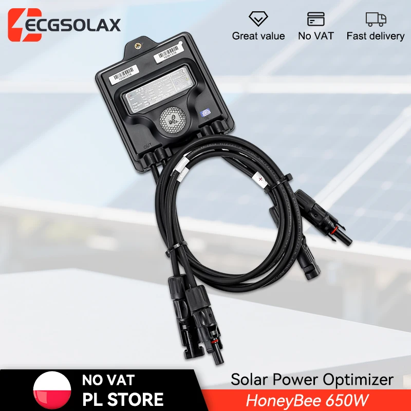 Optimiseur de puissance photovoltaïque ECGSOLAX 650W MPPT, entrée 12V-75V, IP68, surveillance en temps réel des panneaux solaires, optimisation de la puissance photovoltaïque