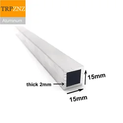 Aluminum alloy square tube profile 15x15mmx1mm/ 2mm thick  Aluminum alloy rectangular pipe  Model bracket   decoration materials