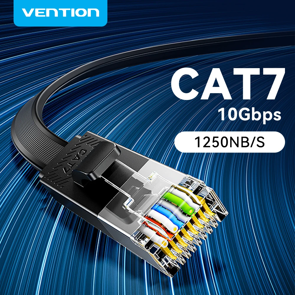 

Vention Cat 7 Ethernet Cable High Speed Flat Gigabit RJ45 LAN Cable 10Gbps Network Cable Patch Code for Laptops Router Ethernet