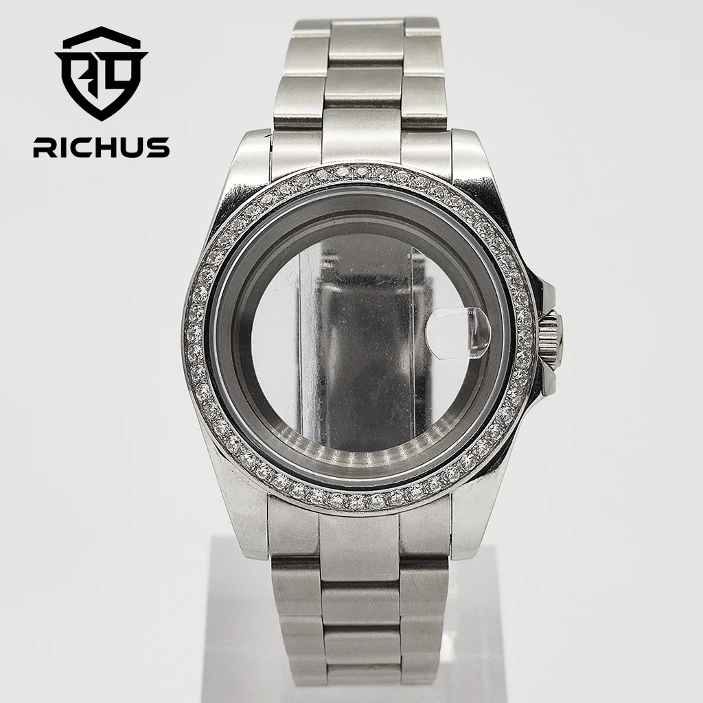 ريتشوس NH35 الفضة حالة 36/39 مللي متر ساعة تناسب NH34 NH35 NH36 ETA2824 PT5000 ساعة يد تعمل بالحركة اكسسوارات #1