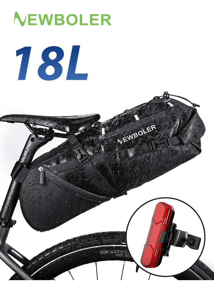 AliExpress NONE NEWBOLER 18L Bike Saddle Bag Waterproof MTB Road Bicycle Large Capacity Cycling Bag Foldabe Tail Rear Bag Trunk Accessories