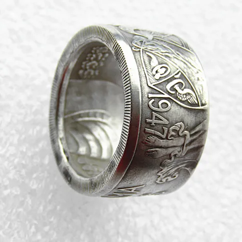 Handmade Ring By Panama 1947 Date Selection Balboa Silver Plated Copy Coins In Sizes 8-16