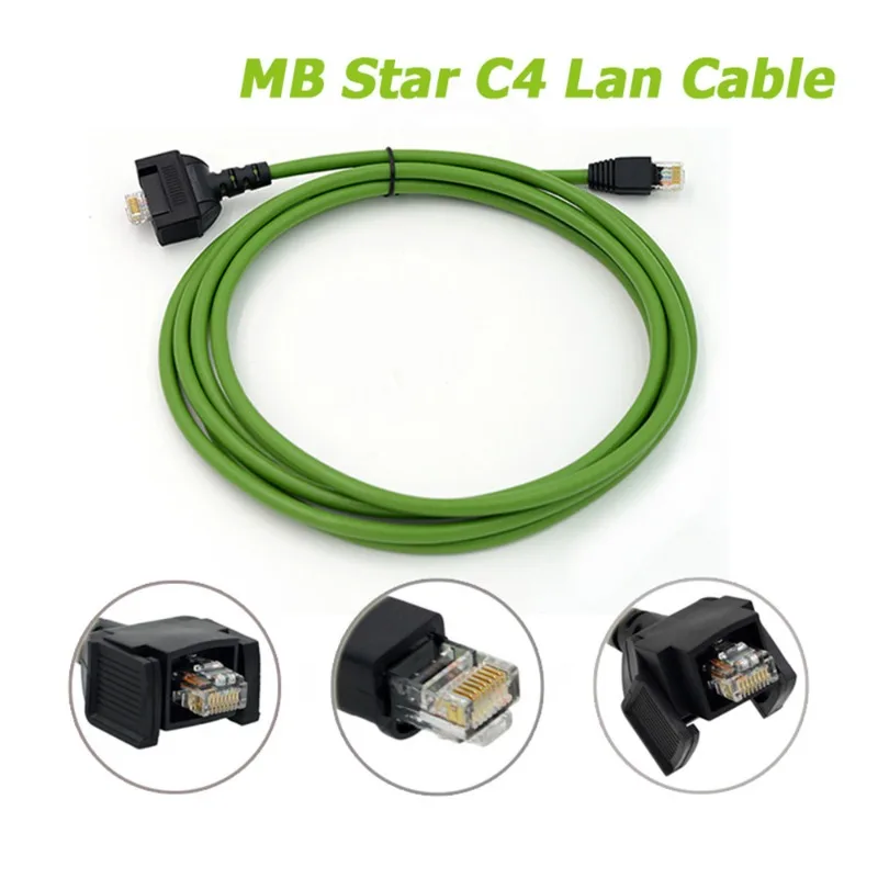 Top Quality Lan Cable For Mb Star Compare C4 For SD Connect Multiplexer Green Lan Cable For MB Star C4 C5 Diagnostic Tool