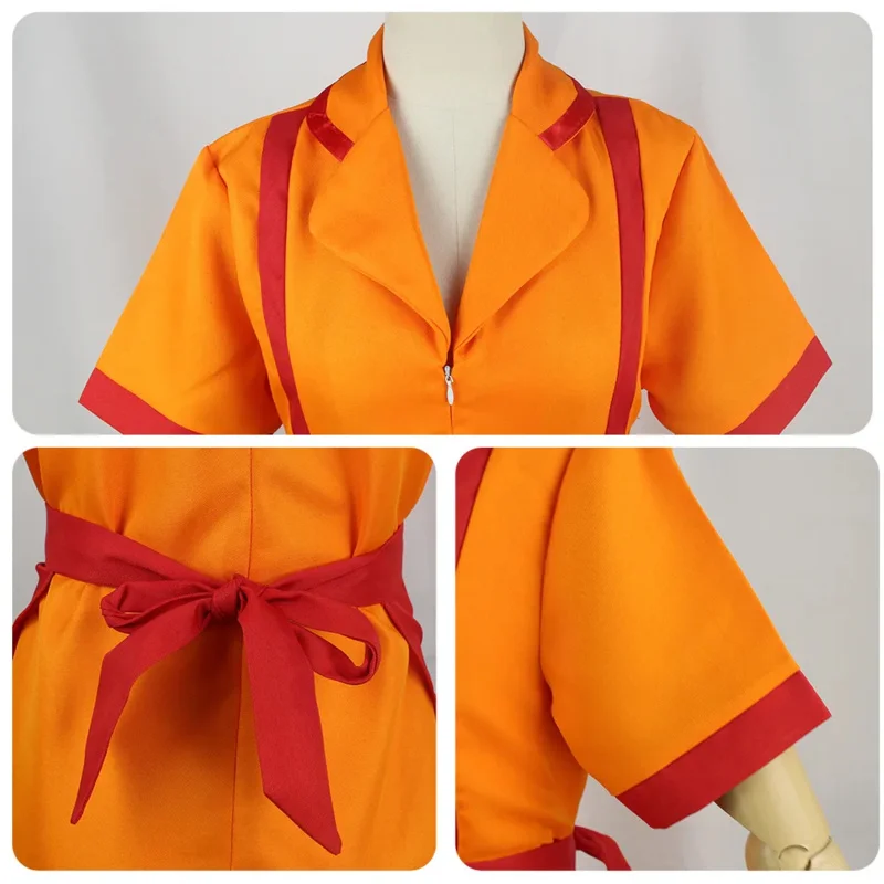 2 tiers Girls cosplay dress costumes for Halloween girl party wear Max Caroline bar maid maid dress cos with apron