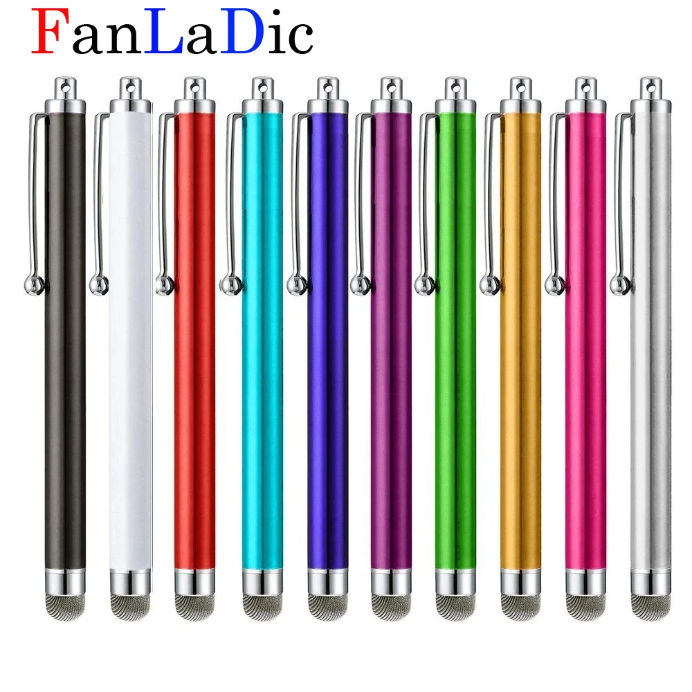 500Pcs/Lot Mesh Fiber Universal Capacitive Stylus Touch Screen Pen For Iphone IPad Mini Huawei Samsung Tablet