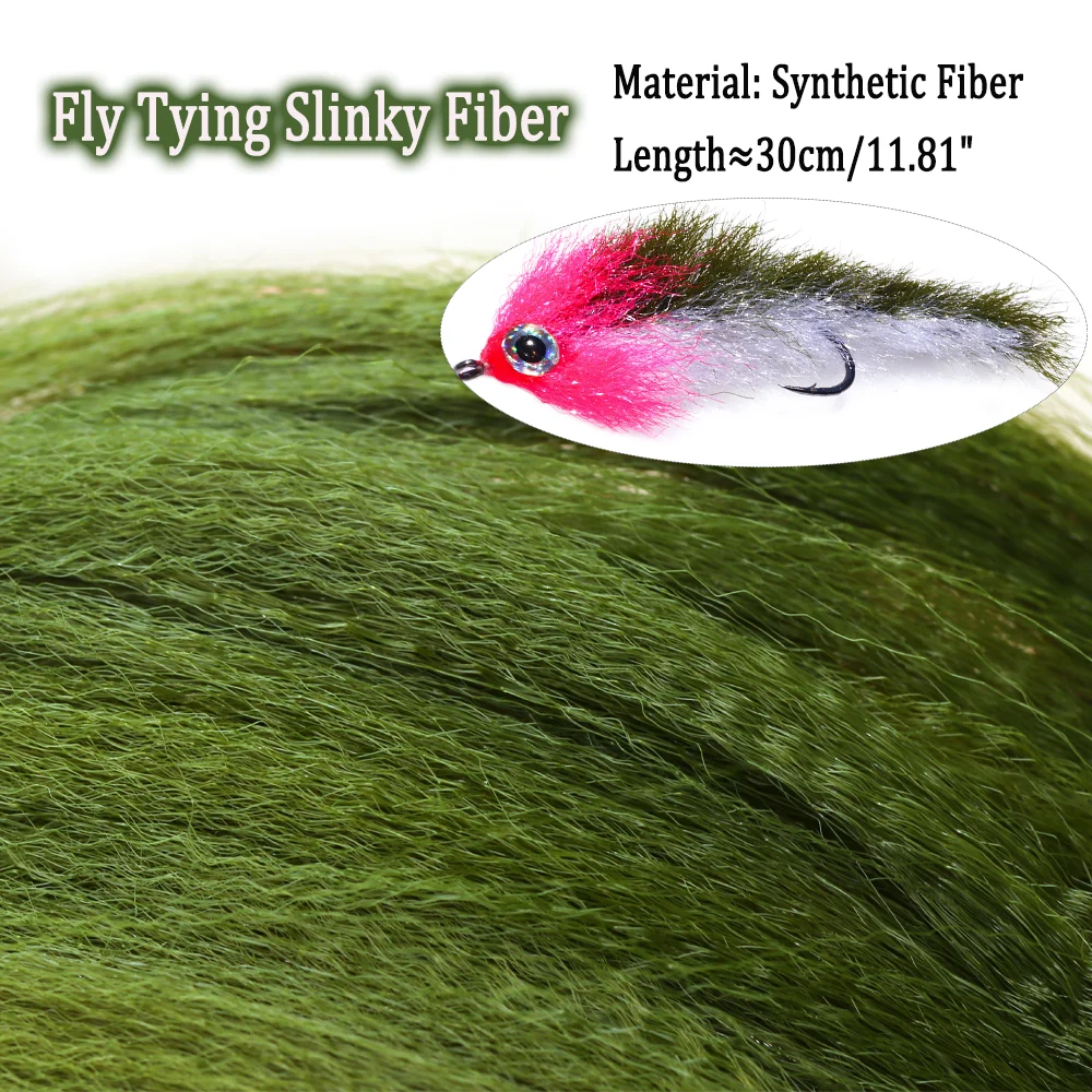 Wifreo 2packs Crimped Slinky Fibers Kinky Minnow Synthetic Hair Fiber Fly Tying Material for Streamer Flies Bucktail Jig Head